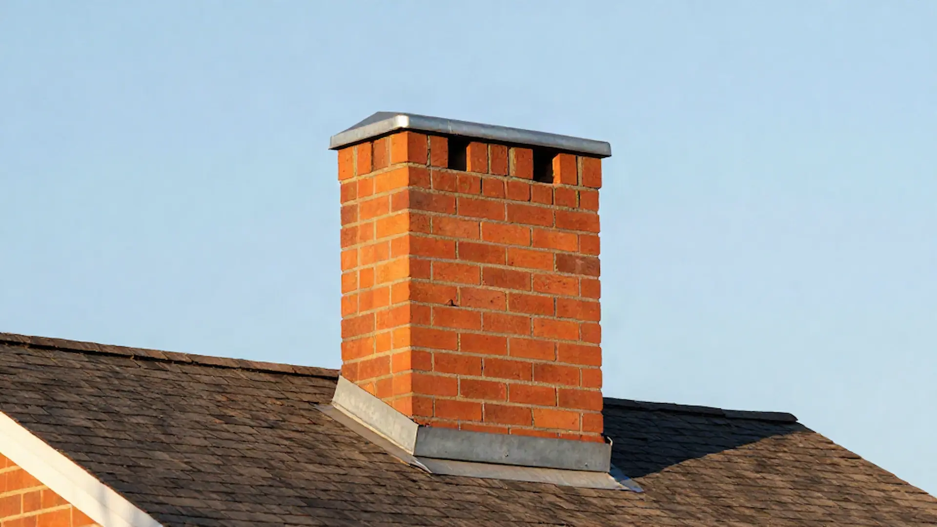 Brick chimney on a home served by Gray Fox Chimney Repair in Philadelphia, PA